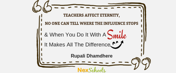 Smile Teachers Day  Quote by Rupali Dhamdhere CM International School